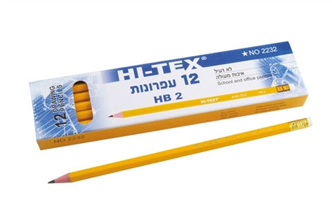 עפרון הייטקס עם מחק 12 יחידות HI-TEX