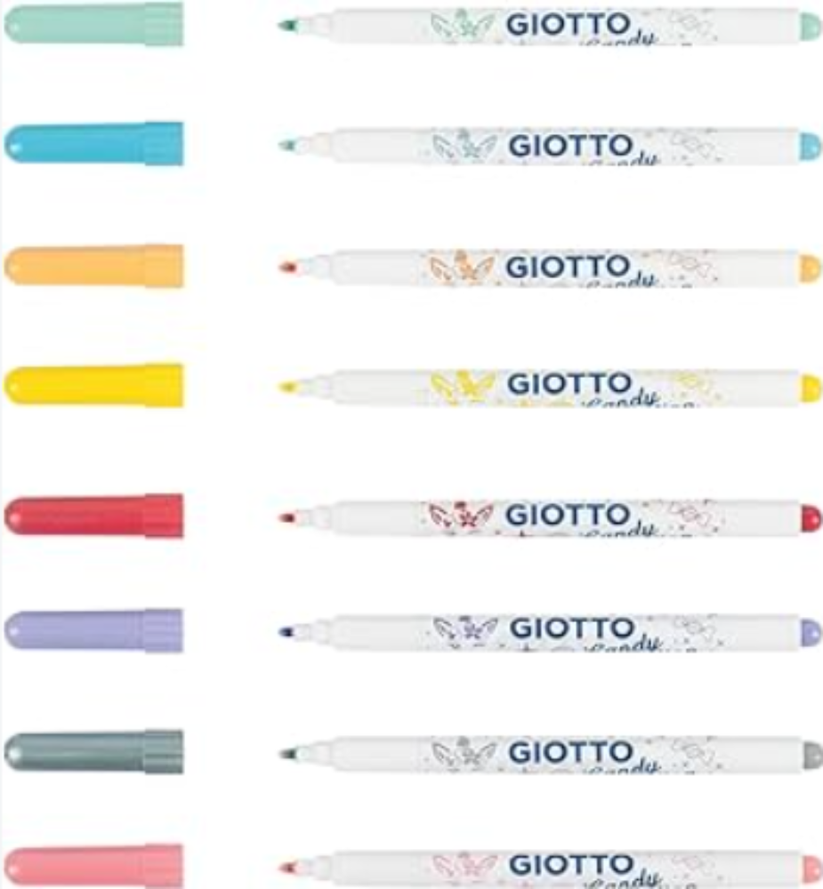 גיאוטו טושי נצנצים פסטל 8 יחידות giotto