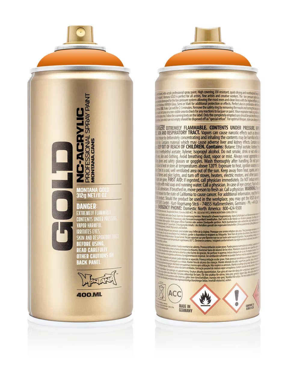 ספריי צבע Montana GOLD 400 מ"ל - G2070 Orange (תפוז)