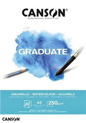 בלוק נייר לצבעי מים 250 גרם Canson GRADUATE