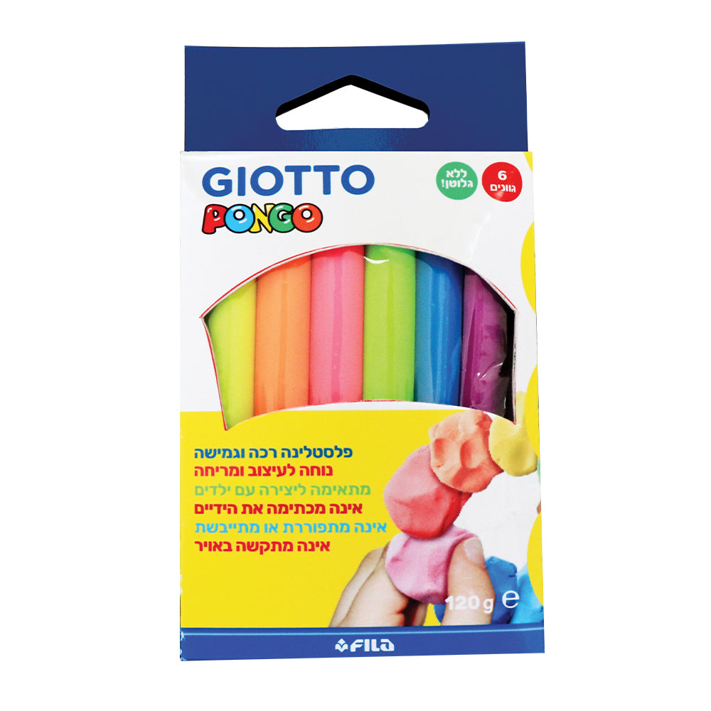 GIOTTO פלסטלינה פונגו 120 גרם גוונים זוהרים