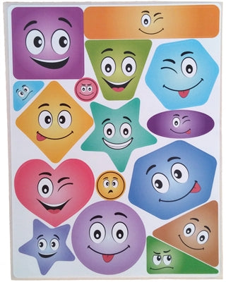 מדבקות צורות הנדסיות מחייכות