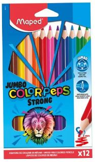 12 עפרונות צבעוניים ג'מבו Maped Color'peps strong