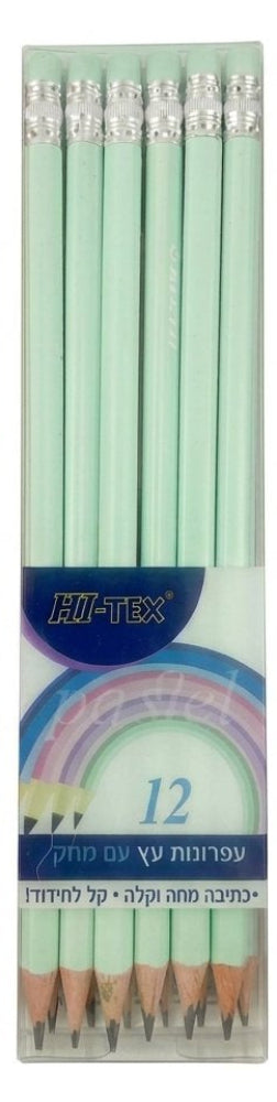עפרונות עם מחק - ירוק מנטה