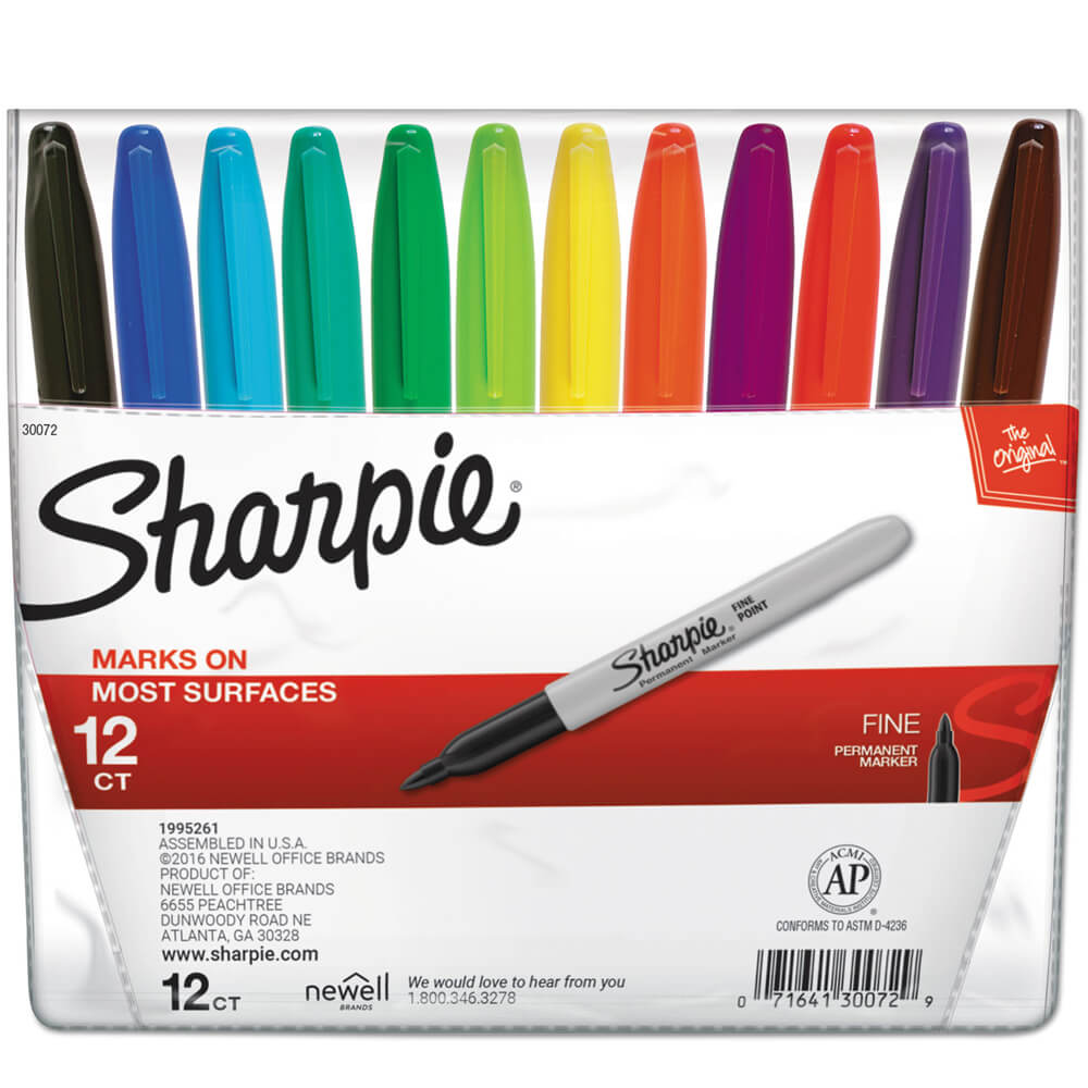 סט 12 טושים קבועים של Sharpie שרפי