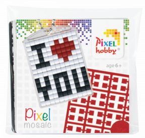 פיקסל הובי - מחזיק מפתחות I LOVE YOU - Pixelhobby