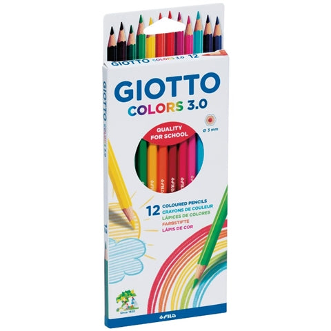 עפרונות צבעונים 12 יחידות 3.0 - GIOTTO