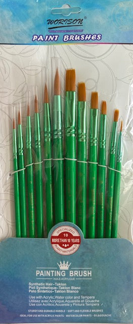 סט 12 מכחולים איכותי שיער סינטטי