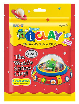 i clay amos חימר קל 50 גרם - אדום
