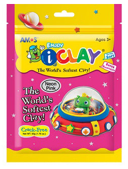 i clay amos חימר קל 50 גרם - ורוד נאון