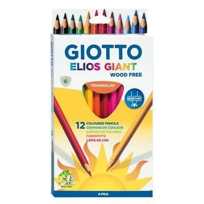 עפרונות צבעונים עבים GIOTTO ELIOS 12 משולשים