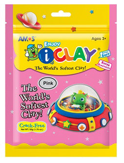 i clay amos חימר קל 50 גרם - ורוד