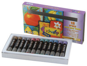 סט 12 צבעי פסטל שמן עבה מטאליים