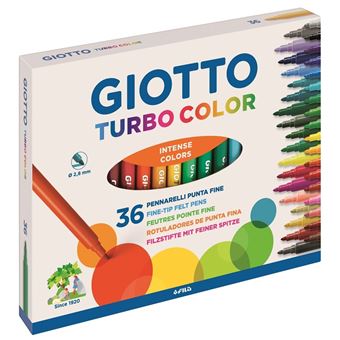 גיאוטו טורבו קולור 36 טושים דקים giotto