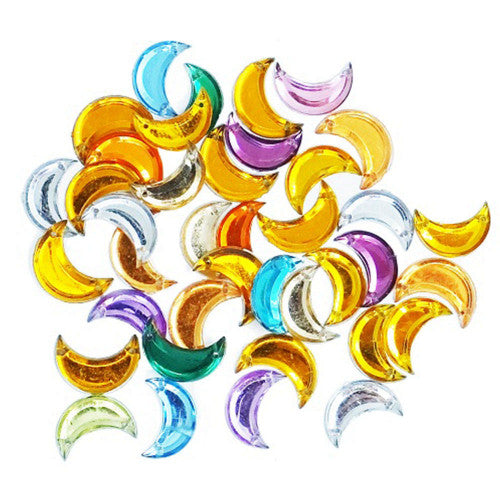 אבני חן בצורת ירח - 100 יחידות