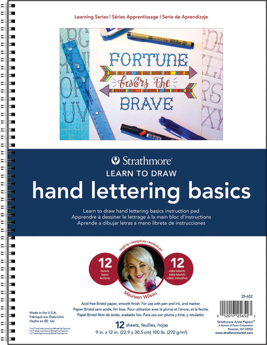 בלוק ללימוד ציור אותיות באנגלית  STRATHMORE