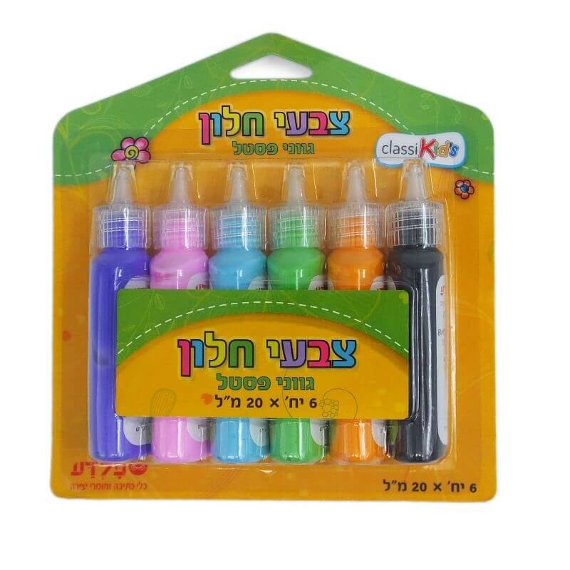 צבעי חלון גווני פסטל- מארז 6 יח'