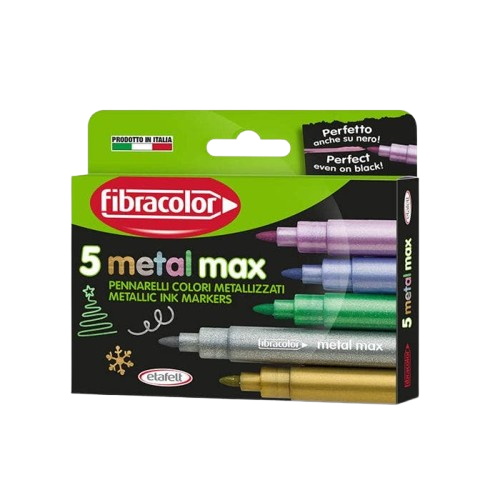 מארז 5 טושים מטאליים Fibracolor Metal Max