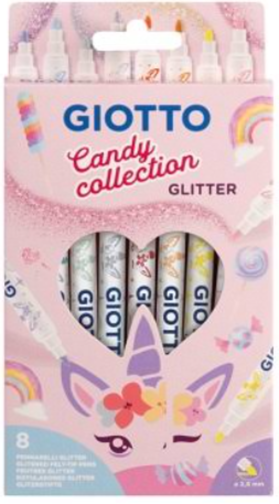 גיאוטו טושי נצנצים פסטל 8 יחידות giotto