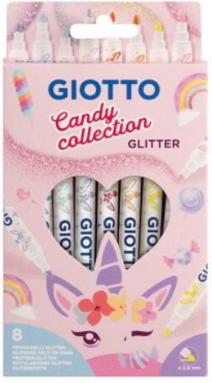 גיאוטו טושי נצנצים פסטל 8 יחידות giotto