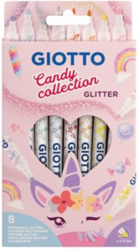 גיאוטו טושי נצנצים פסטל 8 יחידות giotto