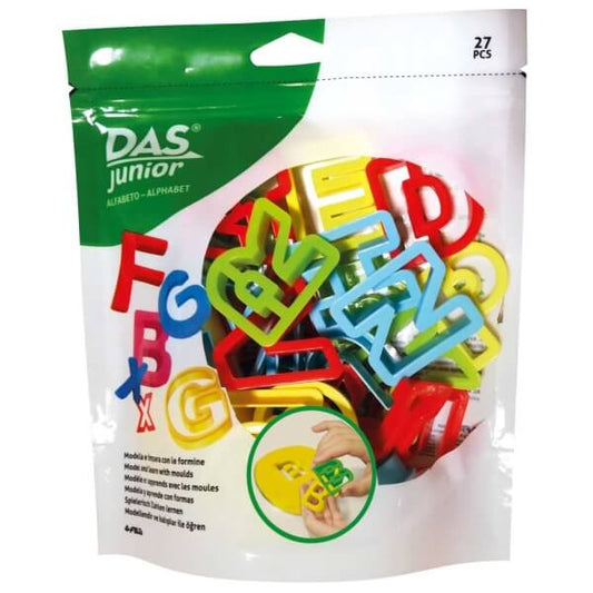 26 חותכנים מפלסטיק איכותי +1 מערוך קטן - אותיות באנגלית