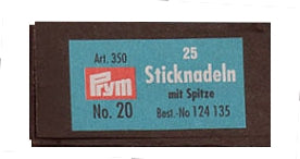 25 מחטים לרקמה PRYM 20