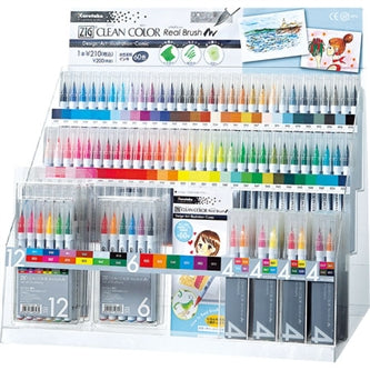 זיג טוש על בסיס מים עם ראש מכחול - zig clean color real brush