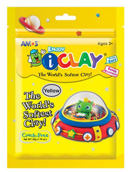 i clay amos חימר קל 50 גרם - צהוב