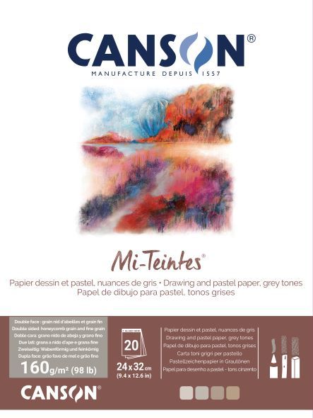 בלוק נייר גוונים אפורים 160 ג' 24/32 CANSON