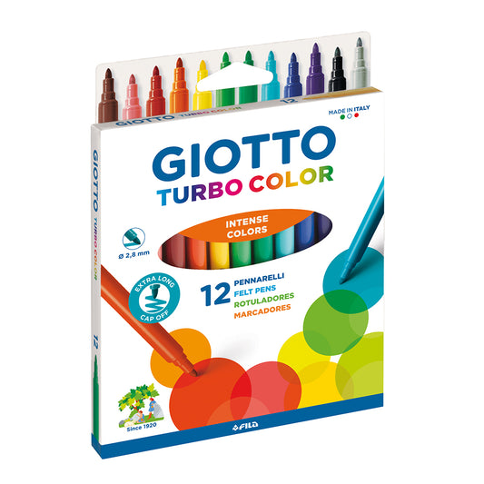 גיאוטו טורבו קולור 12 טושים giotto