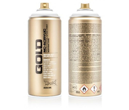 ספריי צבע Montana GOLD 400 מ"ל - S9100 Snow White (לבן שוק)