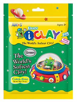 i clay amos חימר קל 50 גרם - ירוק
