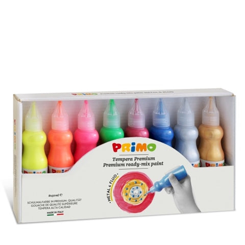 סט צבעי גואש 3D גווני נאון ומטאלי