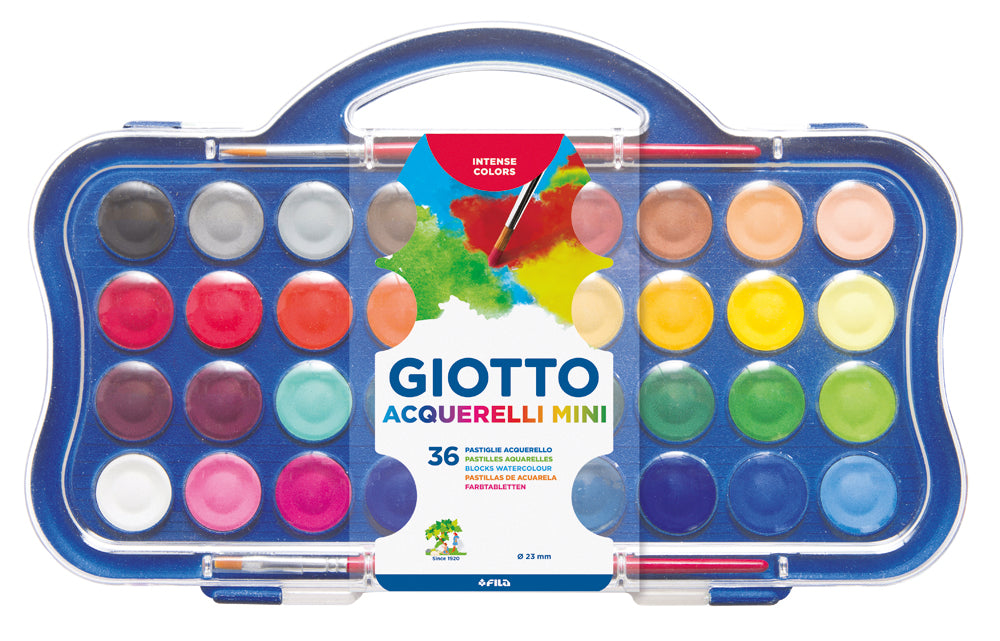 סט צבעי מים 36 גוונים לנשיאה GIOTTO קוטר 23 מ"מ