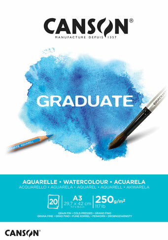 בלוק נייר A3 לצבעי מים 250 גרם Canson GRADUATE