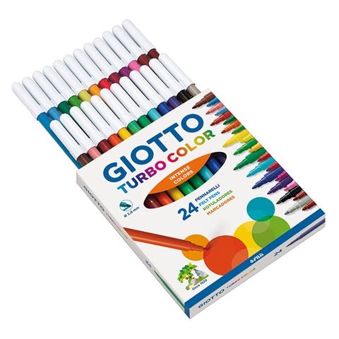 גיאוטו טורבו קולור 24 טושים דקים giotto