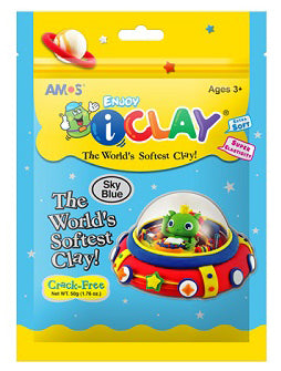 i clay amos חימר קל 50 גרם - תכלת