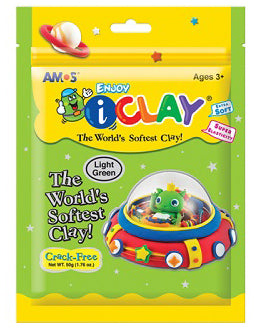 i clay amos חימר קל 50 גרם - ירוק בהיר
