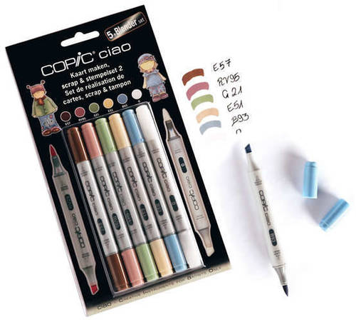 סט 5 טושים Copic Ciao + ליינר לכרטיסים וחותמות 2