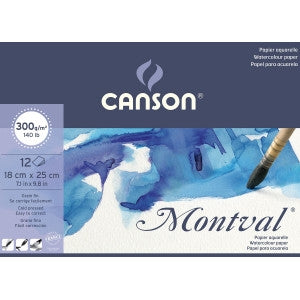 בלוק נייר 18/25 ס"מ לצבעי מים 270 גרם Canson montval